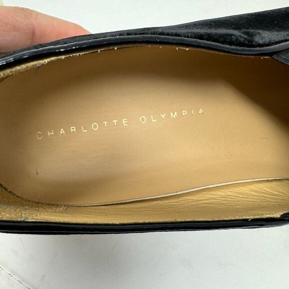 Charlotte Olympia Cool Cat Slip On Sneakers Black Velvet Size 40 / US 9 - Picture 7 of 10